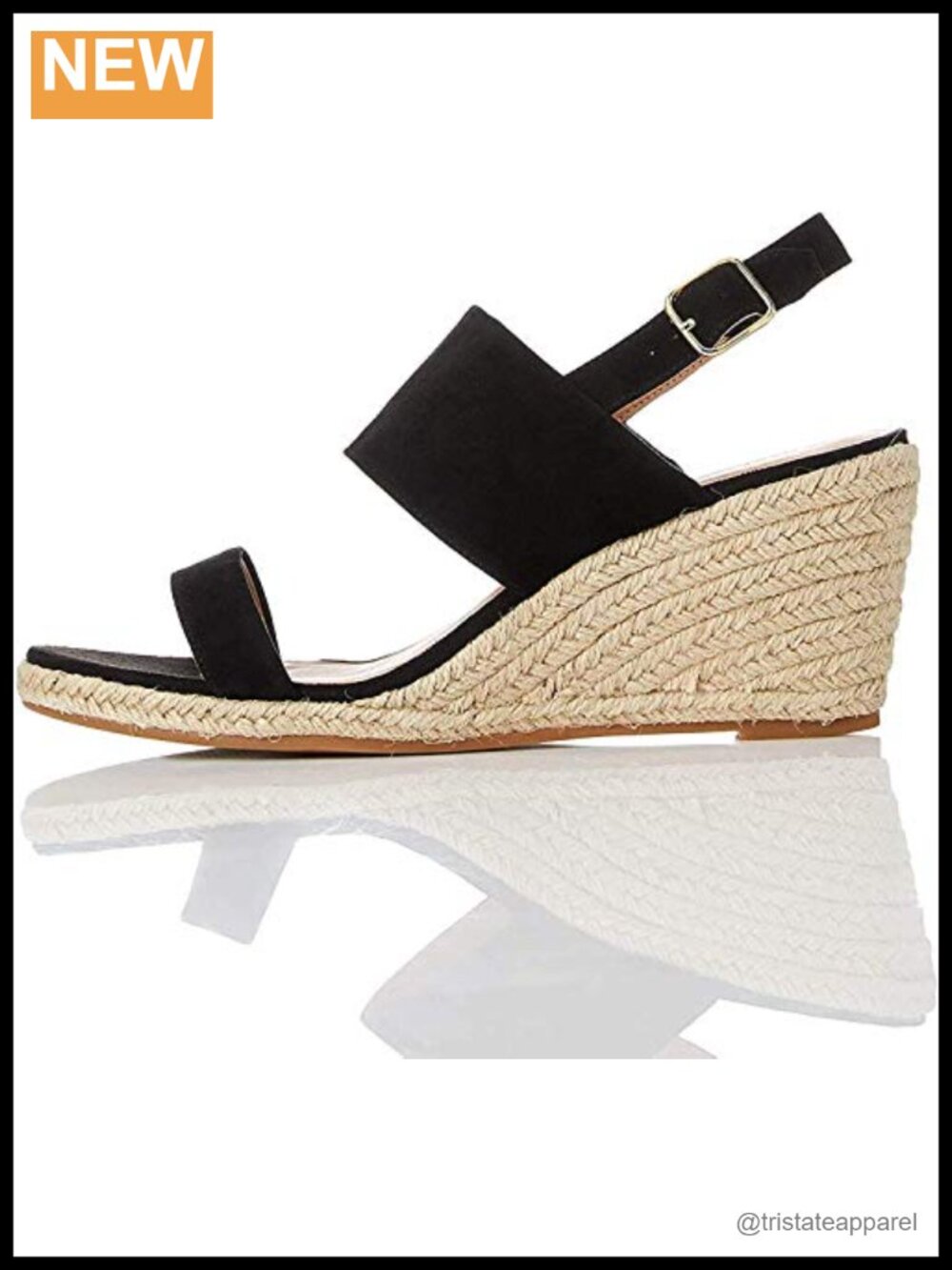 Suede Leather Wedge Heel Espadrille Slingback Sandals Open Toe Slip On